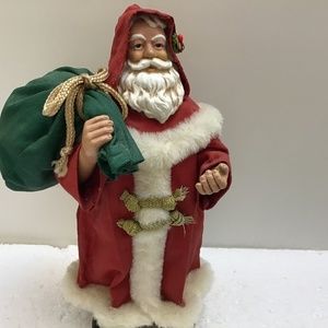 Santa Claus by Possible Dream Clothtique Red Coat Green Bag Christmas Holiday De